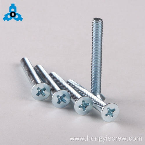 Chrome countersunk machine screw